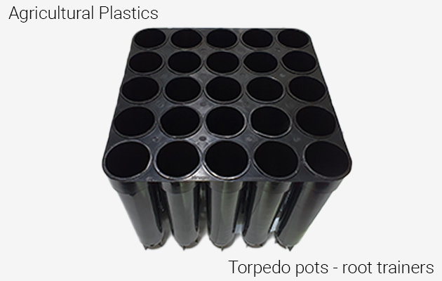 Torpedo pots root trainers agricultural plastics from Kruger Industries