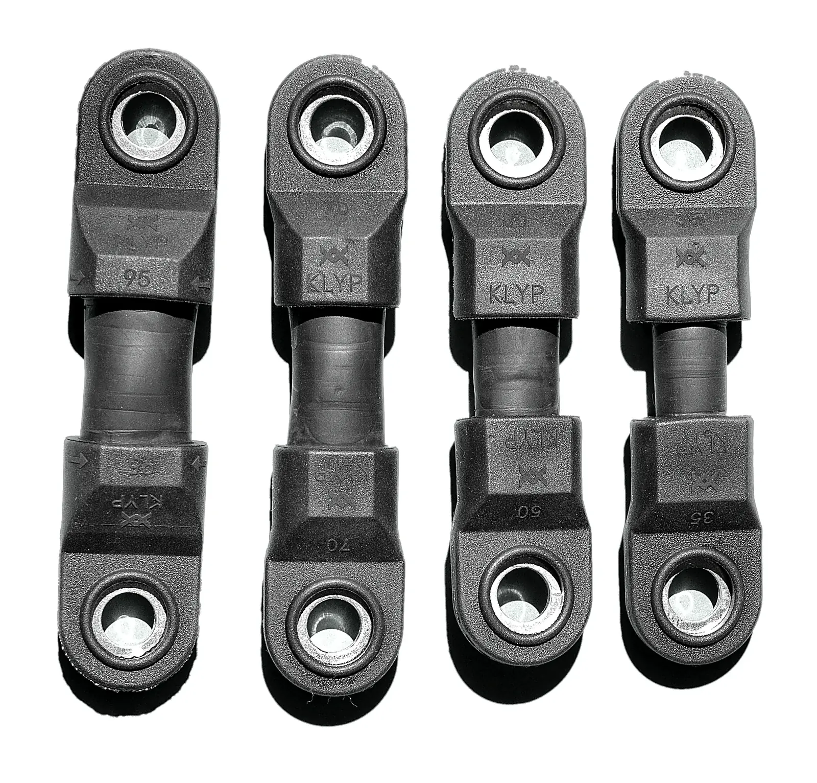 KLYP insert-moulded battery cable connectors in four sizes